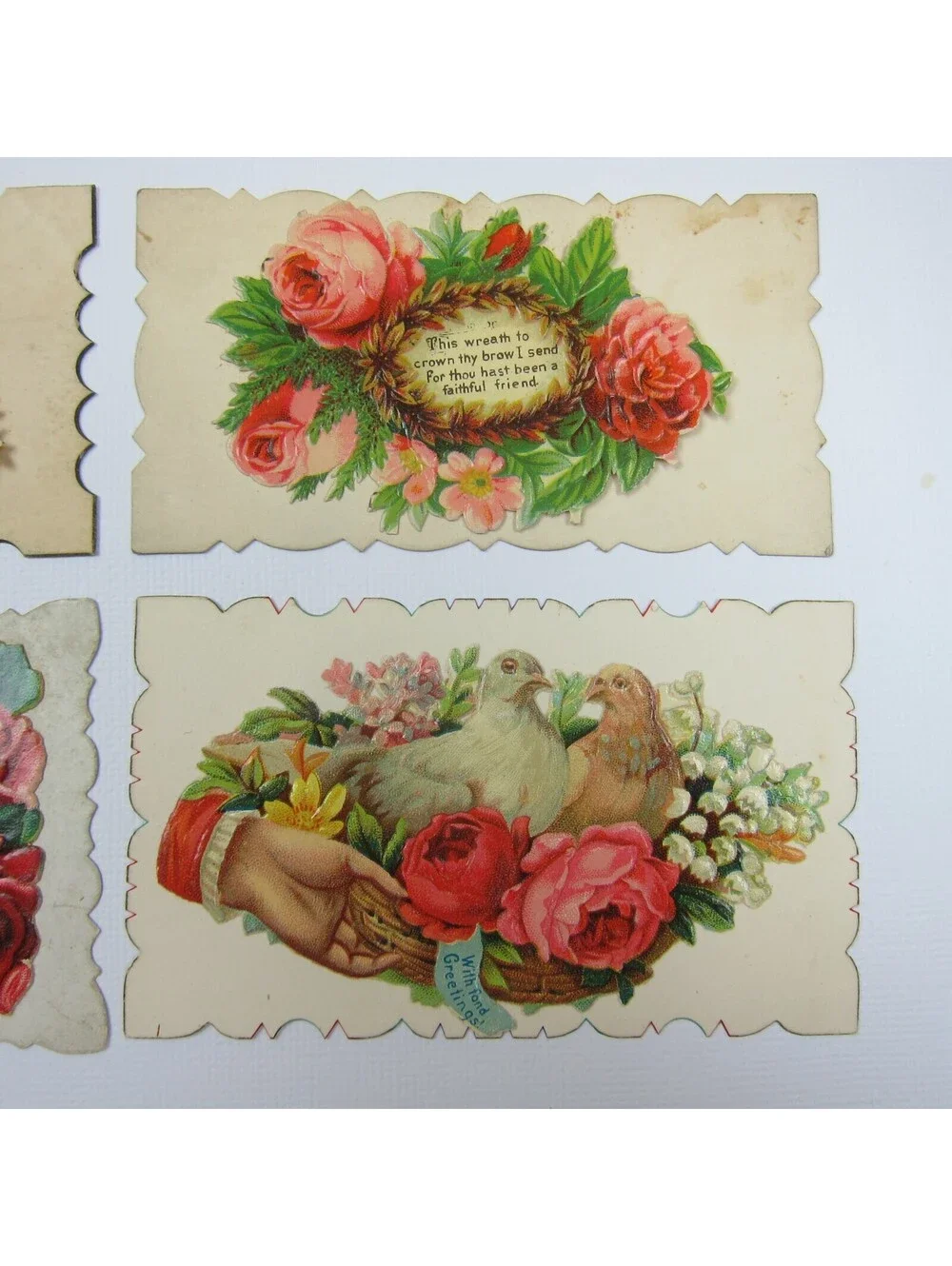 Antique Ephemera Lot of 8 Victorian 19th Century Calling Love Cards Hidden Names